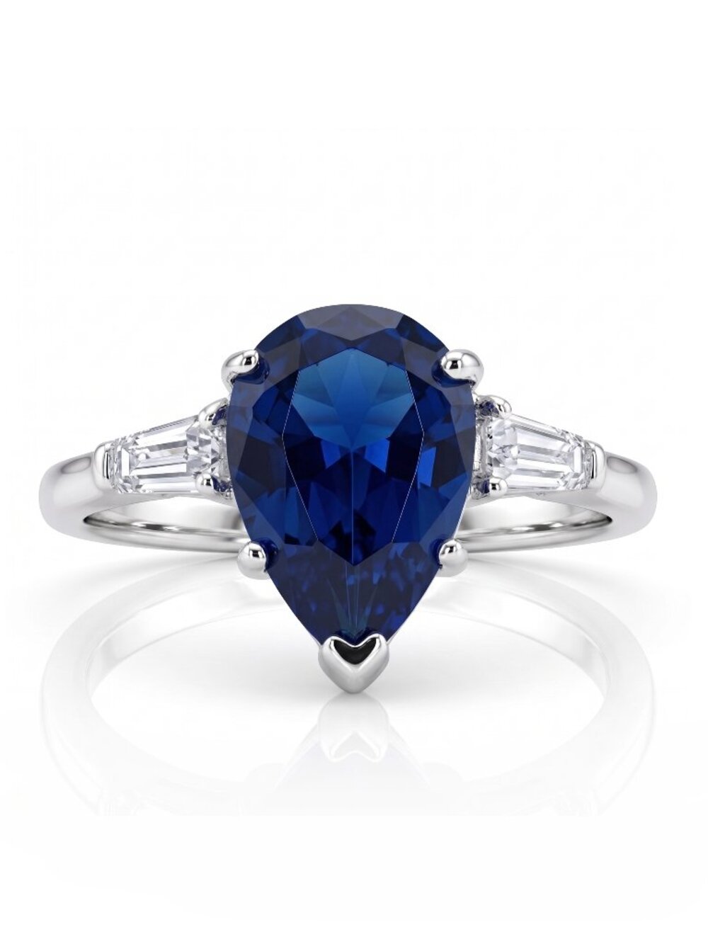 Blue Sapphire Gemstone ring, size 7, 925 Sterling Silver Charmed Aroma